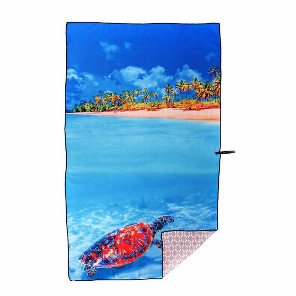 Whitley Willows Reversible Microfiber Printed Beach Towels 35" x 70" - Turtle
